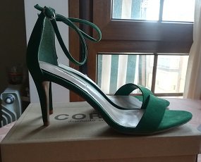Sandalias CORINA verdes tira tobillo T40