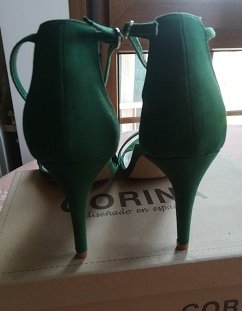 Sandalias CORINA verdes tira tobillo T40