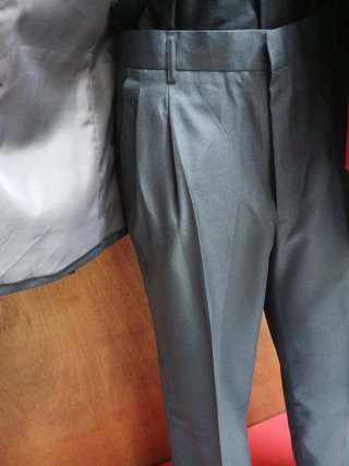 Abito uomo grigio collo sciallato taglia 52