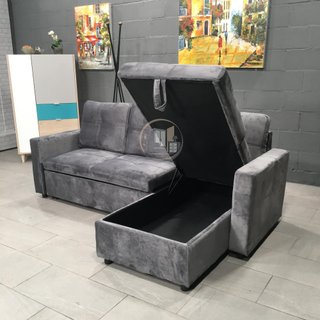 Sofá-cama chaise longue con arcón