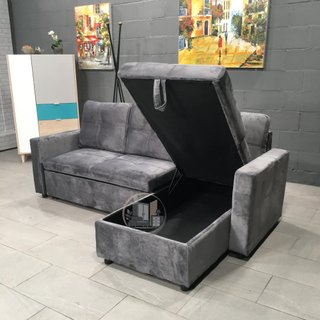Sofá-cama chaise longue con arcón