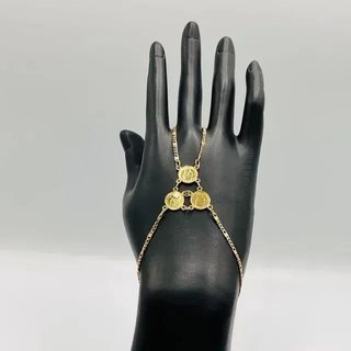 Pulsera manita 3 monedas 18K