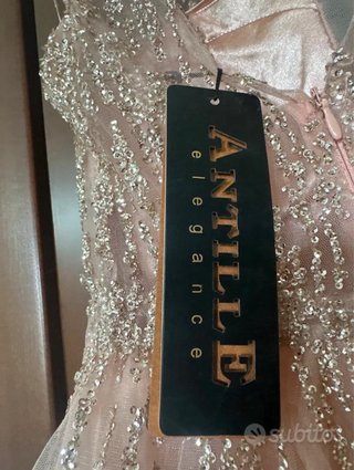 Abito cerimonia 18 anni rosa e argento tg. 38