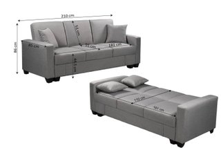 Sofacama Abatible Gris en Oferta Nuevo
