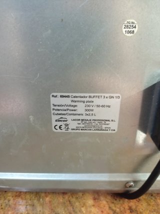 Calentador de bandejas y platos Lacor