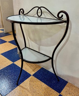 Mesa Consola Media Luna Hierro Forjado