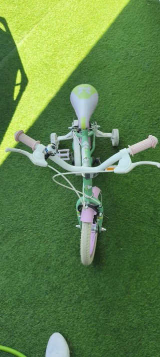 Bicicleta infantil niña verde y rosa