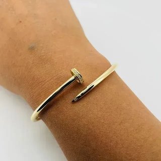 Pulsera Rígida Clavo Circonitas 18k