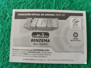 Cromo Benzema Real Madrid Liga Este 20-21