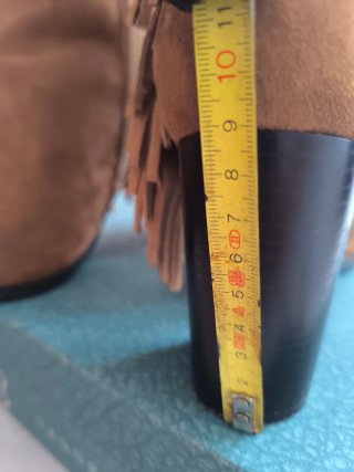 Botines Lefties T-39 Marrón Tacón 9cm con flecos