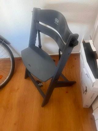 Trona de madera gris Kinderkraft
