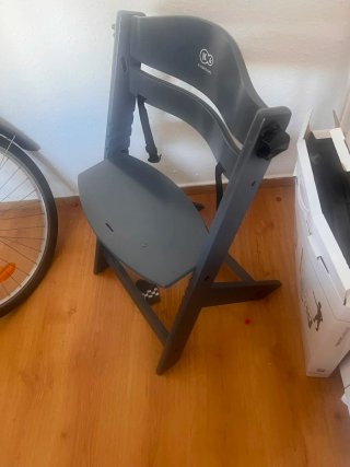 Trona de madera gris Kinderkraft