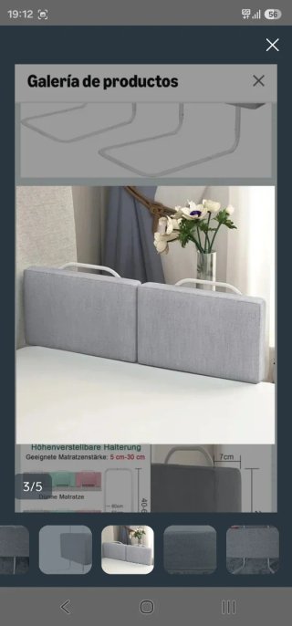 Barrera protectora para cama infantil de 60 cm.
