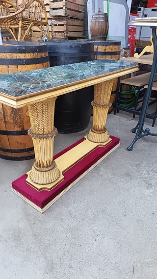 Recibidor retro vintage columnas mármol