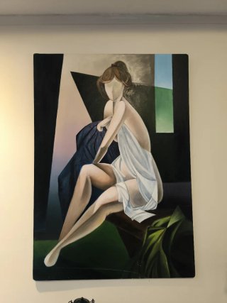 Cuadro al óleo figura femenina