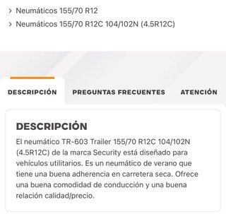 Neumático Security TR-603 Trailer 155/70 R12C