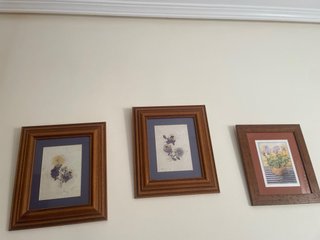 3 Cuadros Florales Madera Papel
