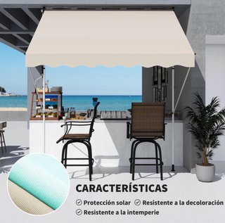 Toldo retráctil manual beige