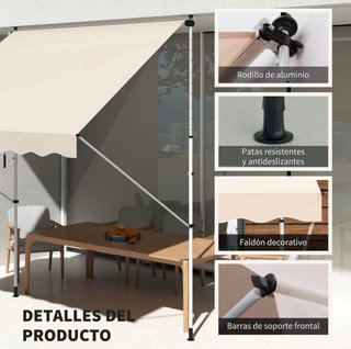 Toldo retráctil manual beige