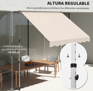 Toldo retráctil manual beige