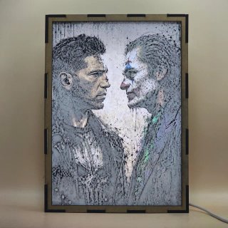 Lámpara LED Doble Imagen Punisher vs Joker