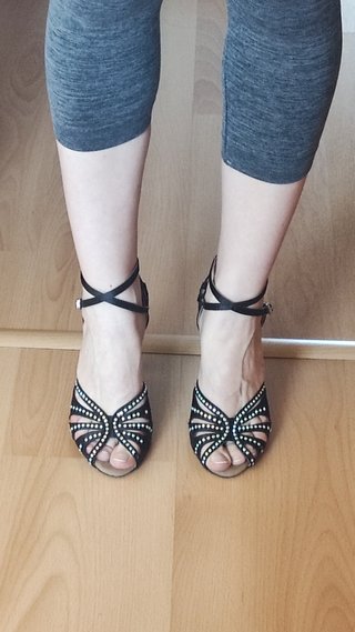 Zapatos de baile latino negros tacón alto talla 40