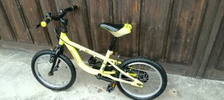 Bicicleta infantil B-PRO 16 amarillo flúor