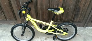 Bicicleta infantil B-PRO 16 amarillo flúor