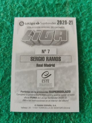 Cromo Sergio Ramos Real Madrid Liga Este