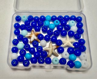 Kit Contas Azuis e Estrelas do Mar