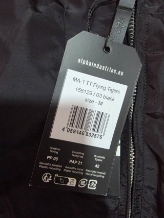 Chaqueta Alpha Industries Negra Talla M