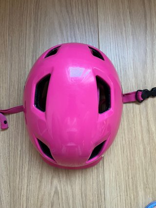 Casco infantil Btwin rosa talla XS