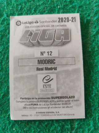 Cromo Luka Modric Real Madrid Liga Este