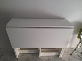 Mesa libro plegable blanca
