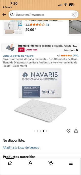 Navaris Alfombra Baño Diatomita Piedra