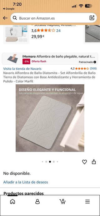 Navaris Alfombra Baño Diatomita Piedra