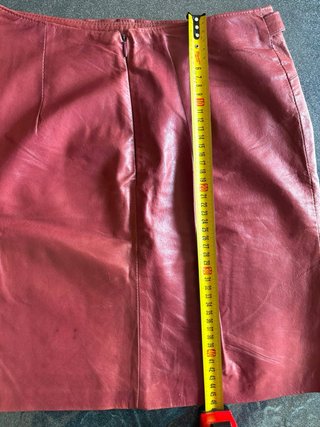 Gonna in vera pelle vintage colore  bordeaux