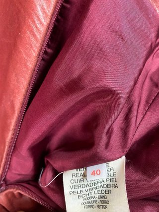 Gonna in vera pelle vintage colore  bordeaux