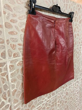Gonna in vera pelle vintage colore  bordeaux