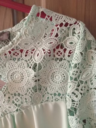 Blusa verde con encaje talla XL