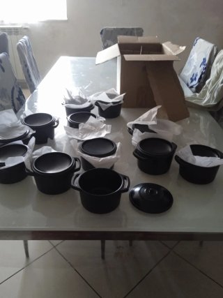 Mini pentole in metallo nero 12 pezzi