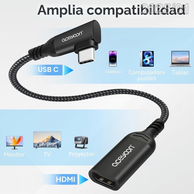 ACEYOON Adaptador USB-C a HDMI 4K Thunderbolt 3