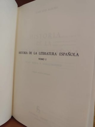 Historia literatura española vol. 1: Edad Media...