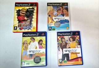 Lote PlayStation 2 con Singstar y Buzz