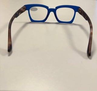 Montura de gafas con aumento +1.50 azul y carey