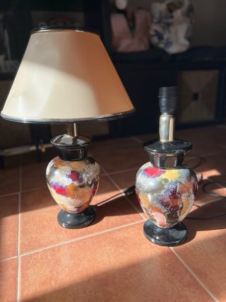 Lampade da Tavolo Vintage in Cristallo Multicolore