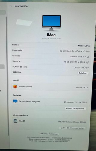 Imac Apple 27” 5K