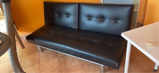 Sofá Cama Polipiel Negro 2 Plazas