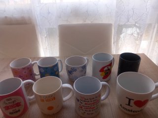 Lote 9 tazas desayuno variadas