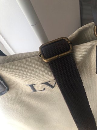 Bolso de lona beige grande